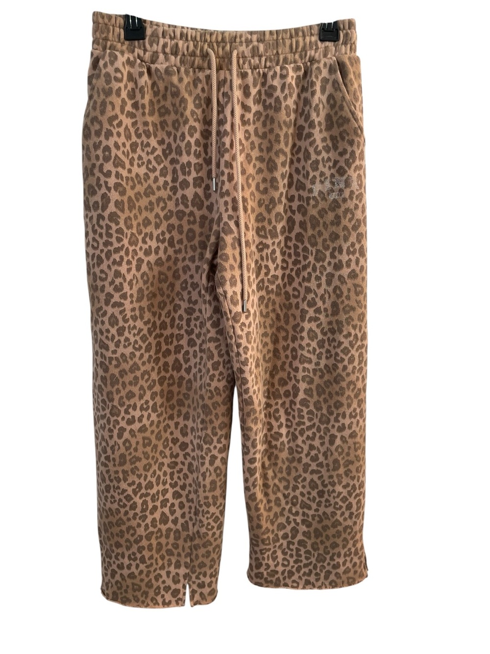 Victoria’s Secret PINK Leopard Print Sweatpants Raw Hem Lounge Pants Small